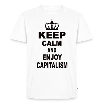 Profitez du calme et du capitalisme - T-shirt Premium bio Homme - blanc - Devant - Nico (187cm)
