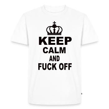 Restez calme et baisez - T-shirt Premium bio Homme - blanc - Devant - Nico (187cm)