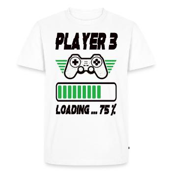 Chargement du lecteur 3 - T-shirt Premium bio Homme - blanc - Devant - Nico (187cm)