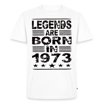 Legends are born in 1973 - Men's Premium Organic T-Shirt - white - Front - Nico (187cm)