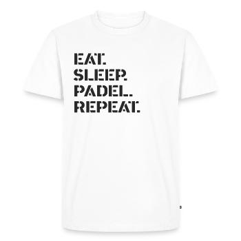 Padel Tennis - manger du padel de sommeil répéter - T-shirt Premium bio Homme - blanc - Devant - Nico (187cm)