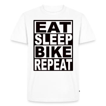 Manger Sleep Bike Répéter - T-shirt Premium bio Homme - blanc - Devant - Nico (187cm)