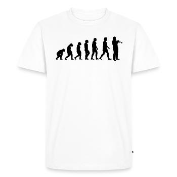 Trompette Trompette Trompette Évolution - T-shirt Premium bio Homme - blanc - Devant - Nico (187cm)