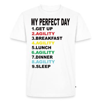 My Perfect Day Agility - Men's Premium Organic T-Shirt - white - Front - Nico (187cm)
