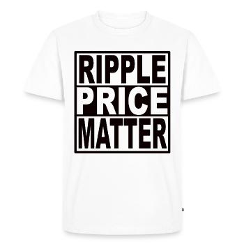 Ripple Price Matter - Men's Premium Organic T-Shirt - white - Front - Nico (187cm)