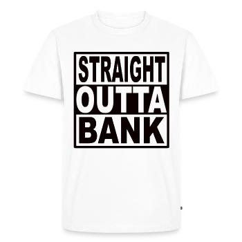Banque Straigt Outta - T-shirt Premium bio Homme - blanc - Devant - Nico (187cm)