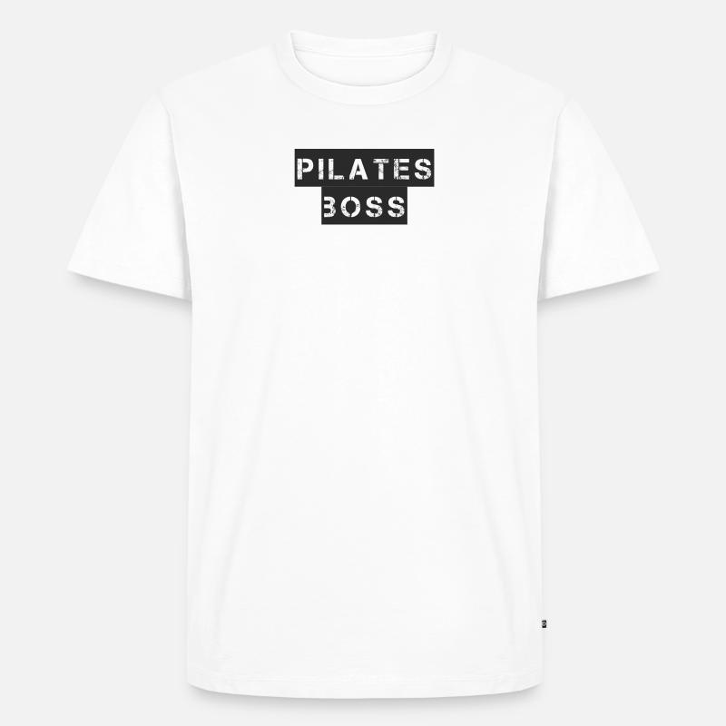 Pilates - Pilates boss - Männer Premium Bio T-Shirt - Weiß