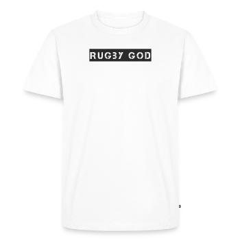 Rugby - Rugby Dieu - T-shirt Premium bio Homme - blanc - Devant - Nico (187cm)