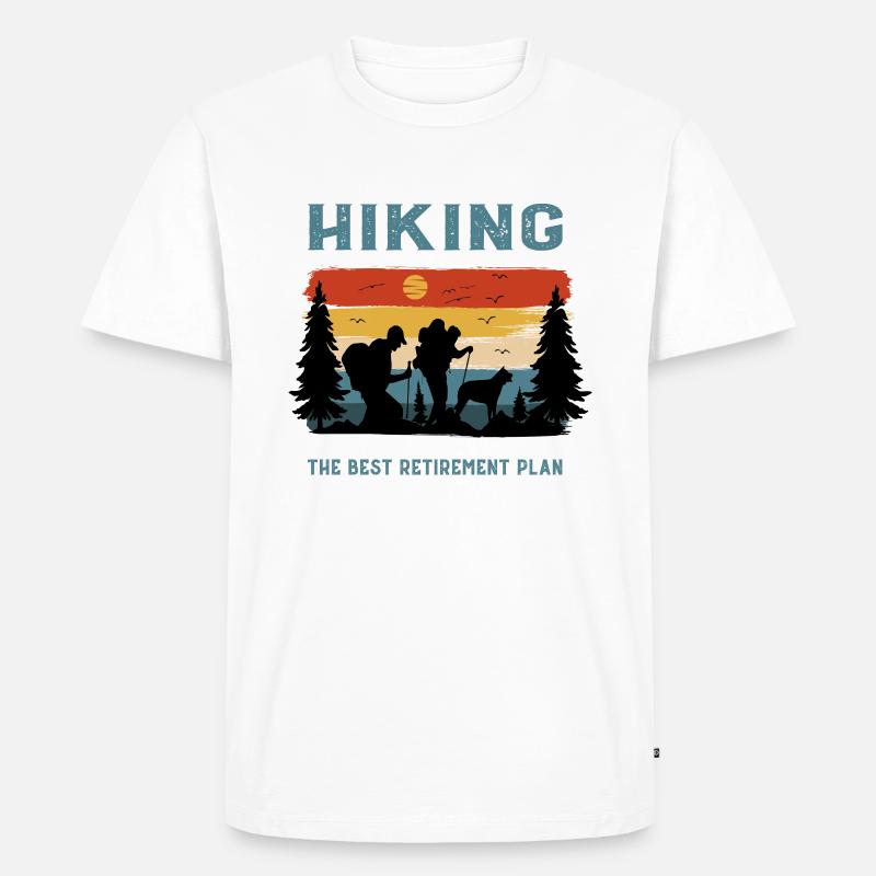Wandern Rente Ruhestand - Männer Premium Bio T-Shirt - Weiß
