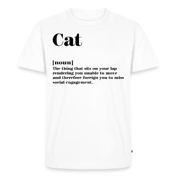 Definition cat - Men's Premium Organic T-Shirt - white - Front - Nico (187cm)
