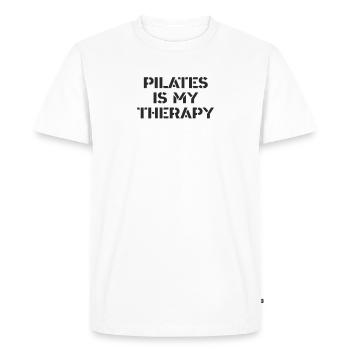 Pilates - Le Pilates est ma thérapie - T-shirt Premium bio Homme - blanc - Devant - Nico (187cm)