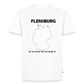 Flensburg Carte - T-shirt Premium bio Homme - blanc - Devant - Nico (187cm)