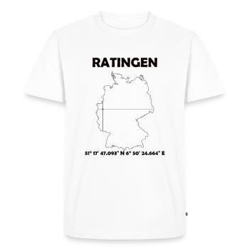 Ratingen Map - Men's Premium Organic T-Shirt - white - Front - Nico (187cm)