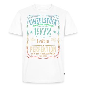 Einzelstück 1972 Geschenk Herren und Damen - Männer Premium Bio T-Shirt - Weiß - Vorne - Nico (187cm)