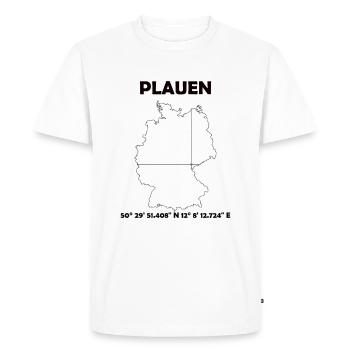 Plauen Map - Men's Premium Organic T-Shirt - white - Front - Nico (187cm)