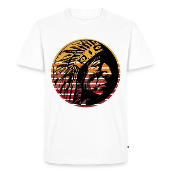 Amérindiens d’Amérique - T-shirt Premium bio Homme - blanc - Devant - Nico (187cm)