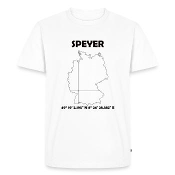 Speyer Carte - T-shirt Premium bio Homme - blanc - Devant - Nico (187cm)