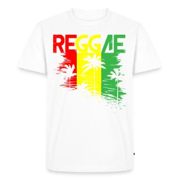 Été Jamaican Beach Rasta Reggae Jamaïque - T-shirt Premium bio Homme - blanc - Devant - Nico (187cm)
