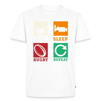 Rugby Rugby Player Rubgyteam Rugby Fans Cadeau - T-shirt Premium bio Homme - blanc - Devant - Nico (187cm)