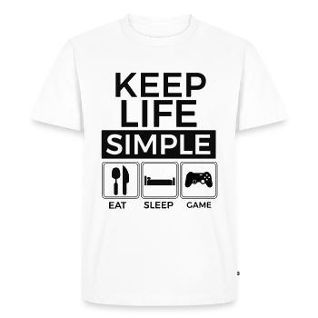 Player, Console - Men's Premium Organic T-Shirt - white - Front - Nico (187cm)