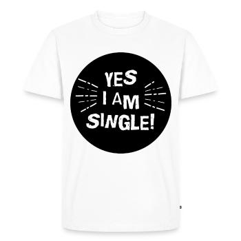 Célibataire - T-shirt Premium bio Homme - blanc - Devant - Nico (187cm)