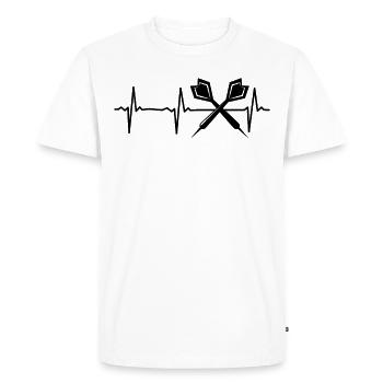 Darts Heartbeat Darts Game Darts Player ECG - Men's Premium Organic T-Shirt - white - Front - Nico (187cm)