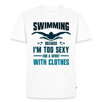 Natation Sports nautiques Brasse dans la piscine - T-shirt Premium bio Homme - blanc - Devant - Nico (187cm)