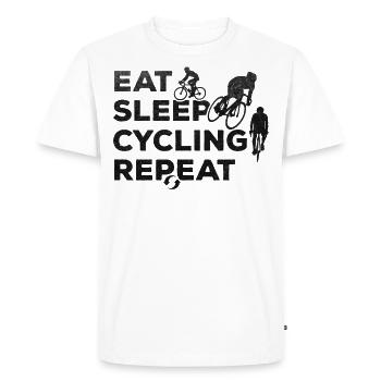Cyclisme Cyclisme Cyclisme Nourriture Sommeil Cyclisme - T-shirt Premium bio Homme - blanc - Devant - Nico (187cm)