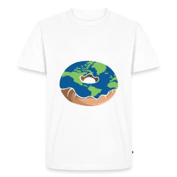 Donut Earth – Plat, rond et creux - T-shirt Premium bio Homme - blanc - Devant - Nico (187cm)