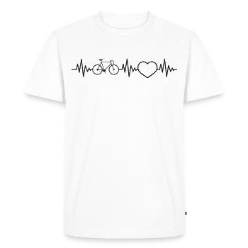 Road Bike Heartbeat Heart Road Bike Cyclist - Men's Premium Organic T-Shirt - white - Front - Nico (187cm)