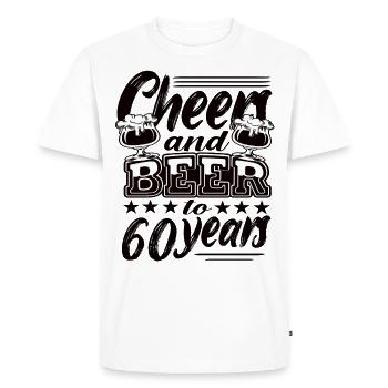 60e anniversaire - T-shirt Premium bio Homme - blanc - Devant - Nico (187cm)