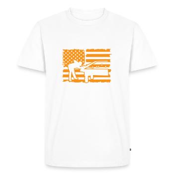Billard Piscine Billard Billard Boule Billard Billard Cuisine 8Ball - T-shirt Premium bio Homme - blanc - Devant - Nico (187cm)