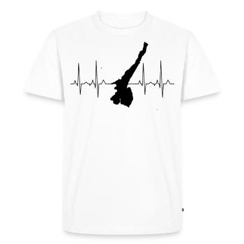 Lac de Garde Heartbeat Lago Di Garda Cadeau de Vacances - T-shirt Premium bio Homme - blanc - Devant - Nico (187cm)