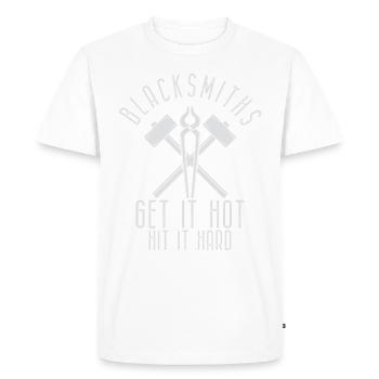 Forgeron Maréchal-ferrant Enclume Fer Forgé - T-shirt Premium bio Homme - blanc - Devant - Nico (187cm)