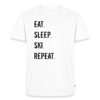 Ski - manger dormir ski répéter - T-shirt Premium bio Homme - blanc - Devant - Nico (187cm)