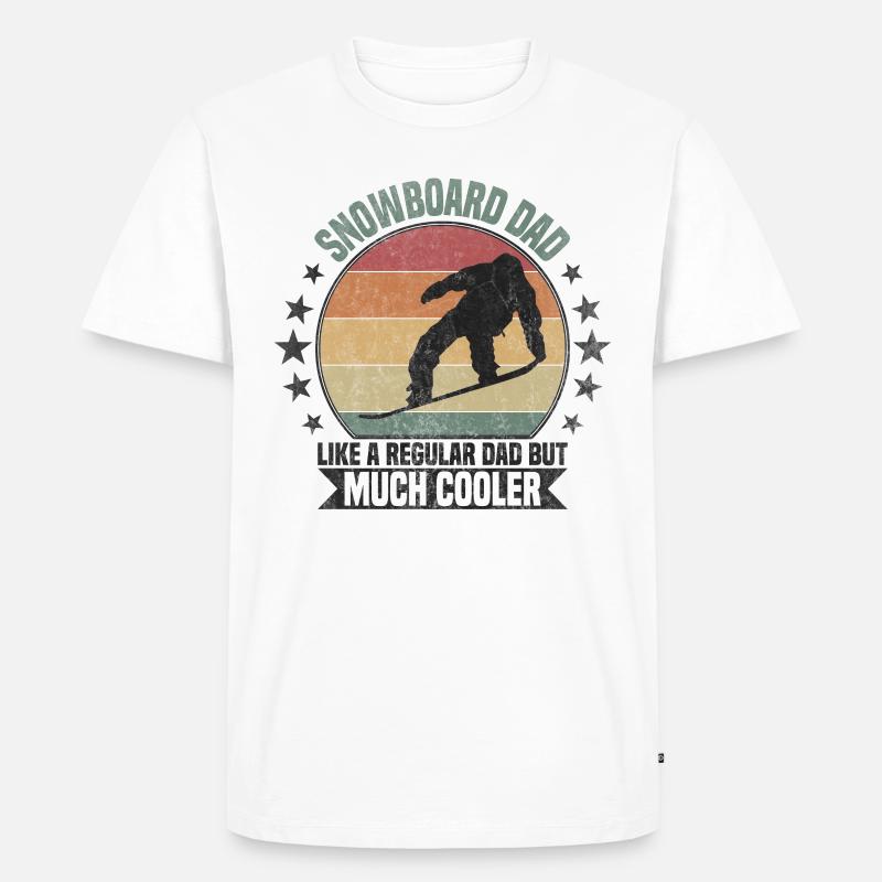 Snowboard dad - Männer Premium Bio T-Shirt - Weiß