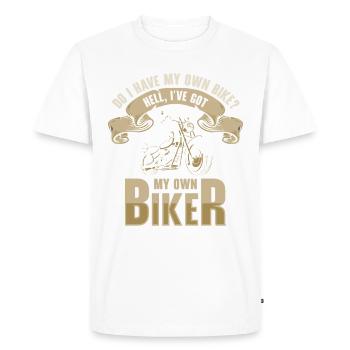 Motard Motocycliste Chopper Moto Rocker Cyclomoteur - T-shirt Premium bio Homme - blanc - Devant - Nico (187cm)