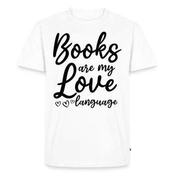 Livres Littérature Amateurs de livres I Les livres sont mes - T-shirt Premium bio Homme - blanc - Devant - Nico (187cm)