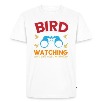Ornithologue Ornithologue Observation des oiseaux Observation des oiseaux - T-shirt Premium bio Homme - blanc - Devant - Nico (187cm)