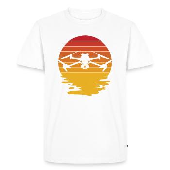 Drone Drone Drone Pilote Quadcopter - T-shirt Premium bio Homme - blanc - Devant - Nico (187cm)