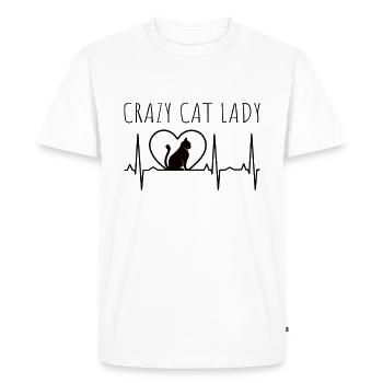 Chats Chat domestique Battement de cœur - T-shirt Premium bio Homme - blanc - Devant - Nico (187cm)