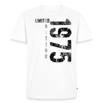 Édition limitée 1975 Anniversaire Naissance 1975 - T-shirt Premium bio Homme - blanc - Devant - Nico (187cm)