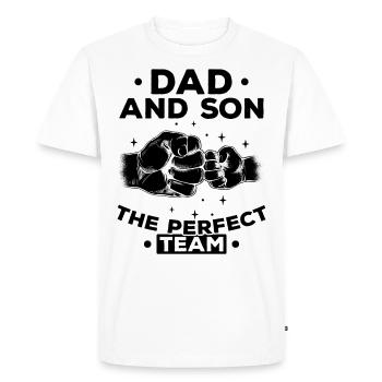 Papa et Fils L’équipe parfaite Tout le meilleur pour - T-shirt Premium bio Homme - blanc - Devant - Nico (187cm)