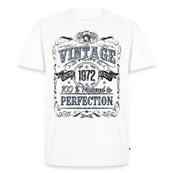Millésime 1972 Anniversaire Année de naissance 1972 Cadeau - T-shirt Premium bio Homme - blanc - Devant - Nico (187cm)