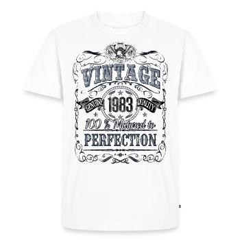 Millésime 1983 Anniversaire Année de naissance 1983 Cadeau - T-shirt Premium bio Homme - blanc - Devant - Nico (187cm)