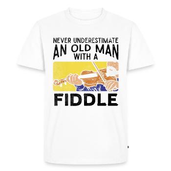 Violinist Old Man - Men's Premium Organic T-Shirt - white - Front - Nico (187cm)