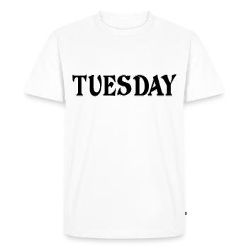 Black Minimalist Tree Silhouette - Men's Premium Organic T-Shirt - white - Front - Nico (187cm)