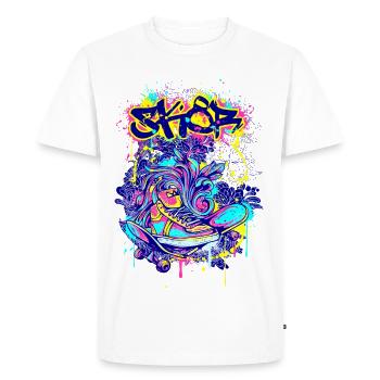 Skater SK8 - T-shirt Premium bio Homme - blanc - Devant - Nico (187cm)