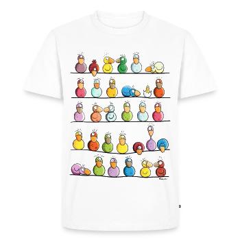 Vogel Farm - Männer Premium Bio T-Shirt - Weiß - Vorne - Nico (187cm)