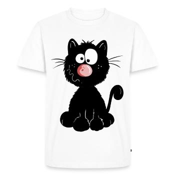 Chat Noir - T-shirt Premium bio Homme - blanc - Devant - Nico (187cm)